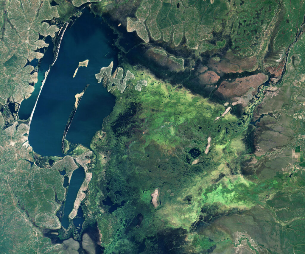 A Satellite image of the Bangweulu Wetlands taken on May 15, 2020 A Satellite image of the Bangweulu Wetlands taken on May 15, 2020